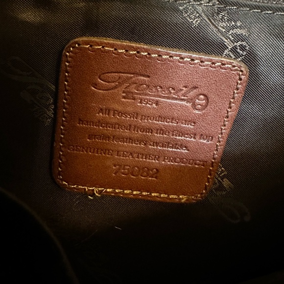 Fossil Chocolate Brown Messenger Bag with Decorative Strap - Picture 11 of 11